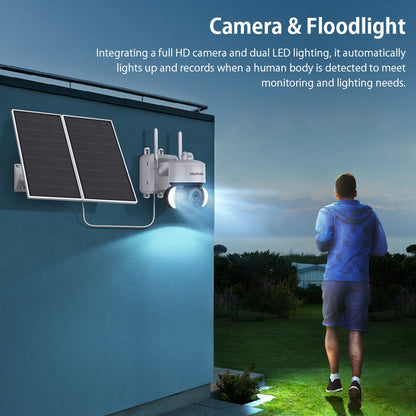 SHIWOJIA 20W Solar Panel Camera 4G SIM with 20000mAh Battery Outdoor Solar Powered Camera PIR Monitor Waterproof  CCTV Video Cam